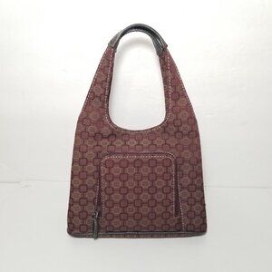 Vintage Nine West womens small handbag red brown tan purse magnetic closure